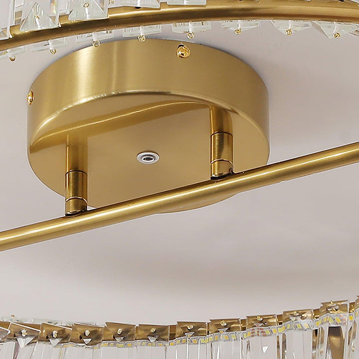 Lustra Plafonnier Anneaux en Cristal et Acier Inoxydable - Neutralighting
