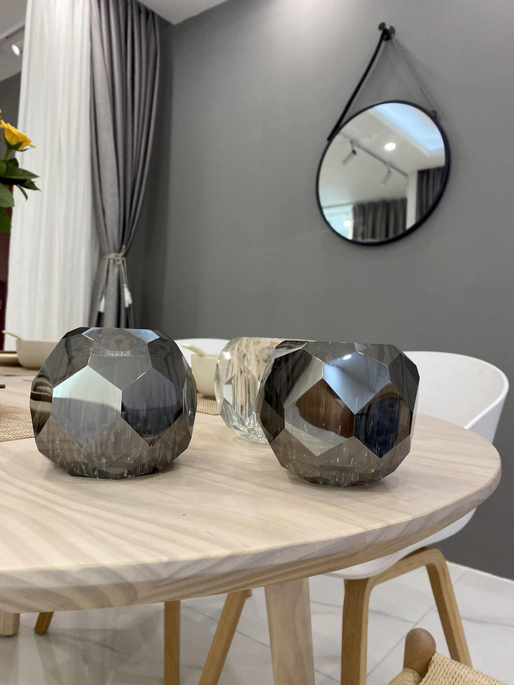 Lustra Suspension Lampe Boule en Cristal et Laiton en Grappe - Neutralighting