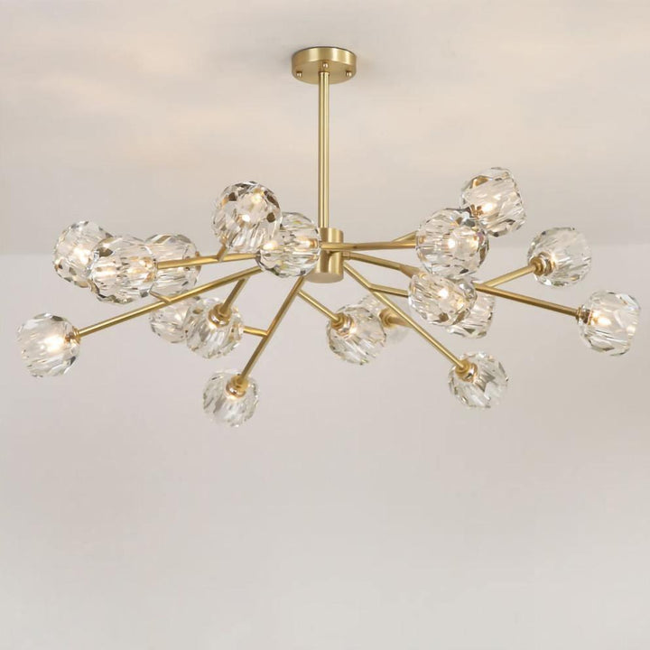 Lustra Suspension Lampe Boule en Cristal et Laiton en Grappe - Neutralighting