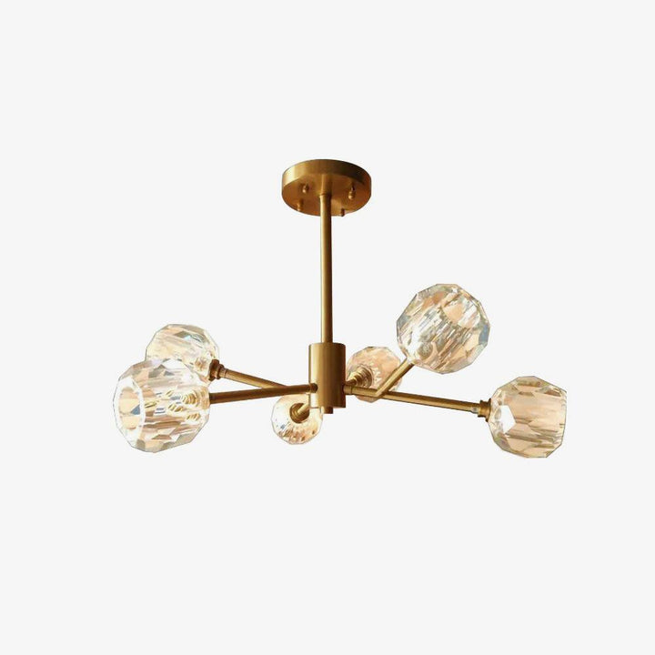 Lustra Suspension Lampe Boule en Cristal et Laiton en Grappe - Neutralighting