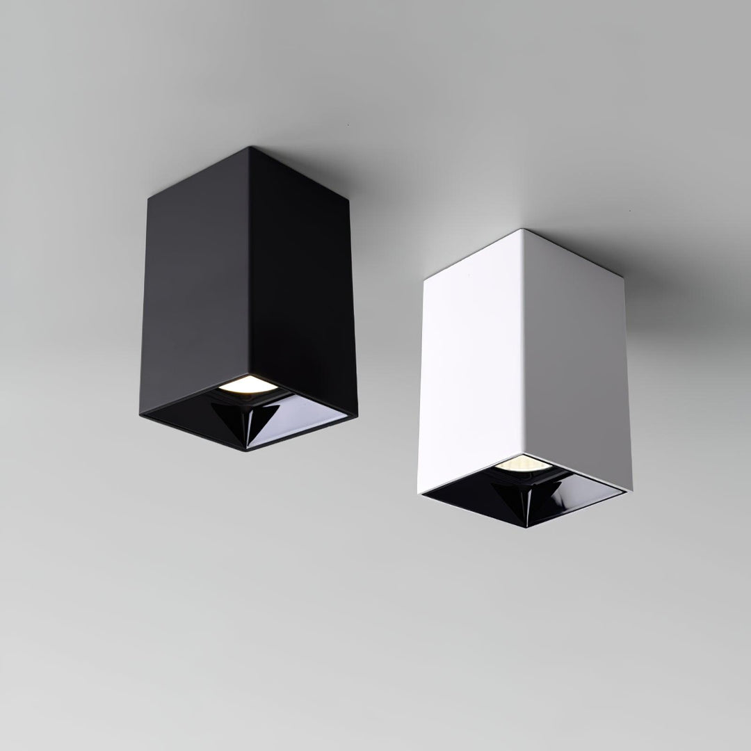 Lustra Plafonnier Cube Carré Noir Projecteur - Neutralighting