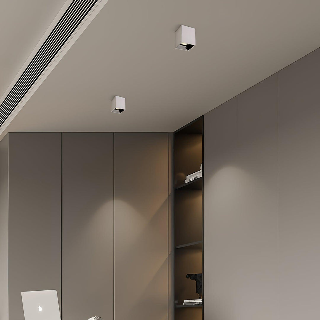 Lustra Plafonnier Cube Carré Noir Projecteur - Neutralighting