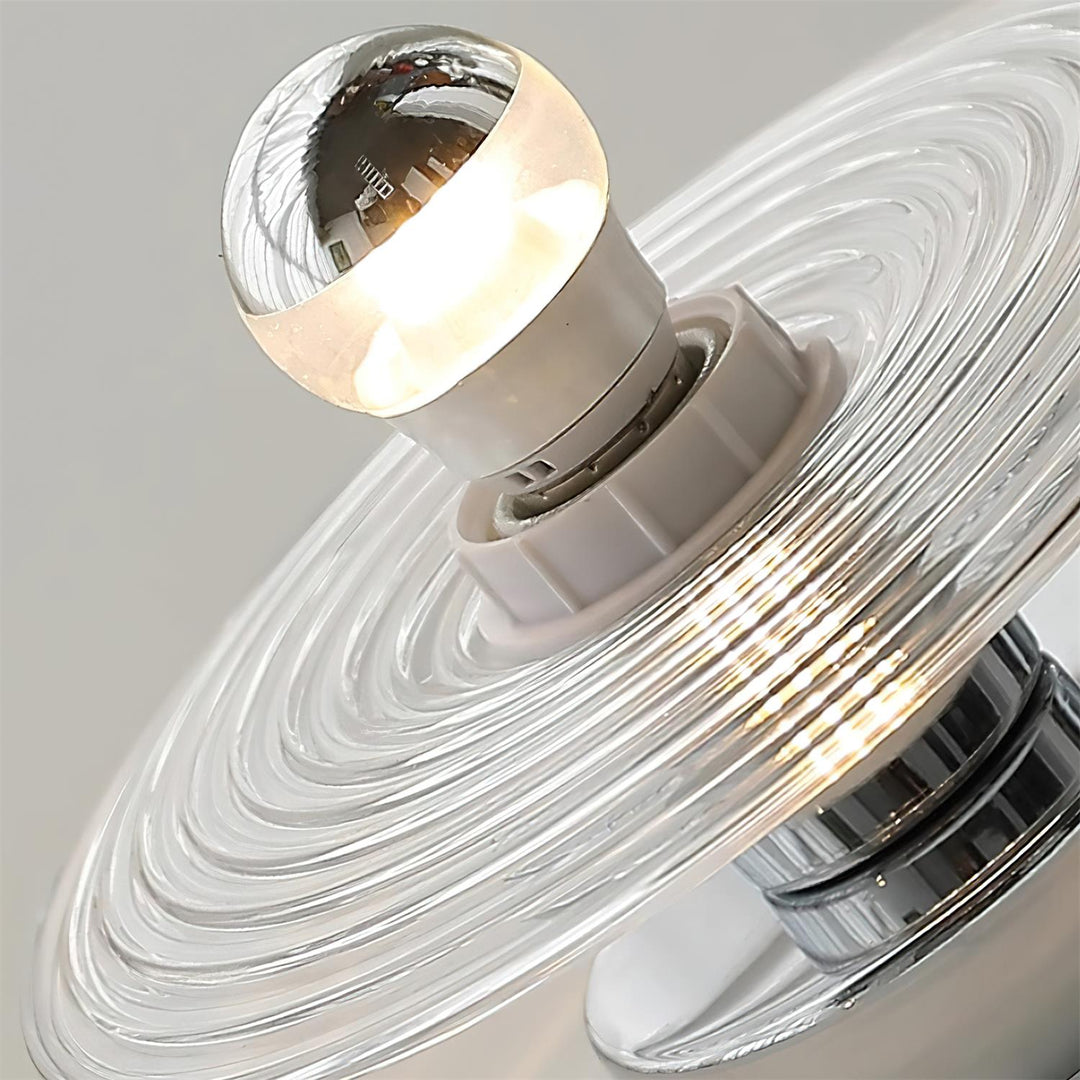 Curios Plafonnier Ondulation Verre Chrome Moderne - Neutralighting