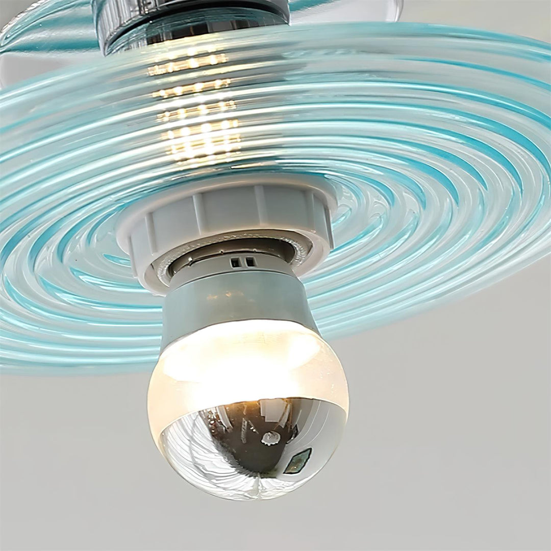 Curios Plafonnier Ondulation Verre Chrome Moderne - Neutralighting
