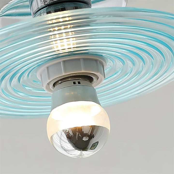Curios Plafonnier Ondulation Verre Chrome Moderne - Neutralighting