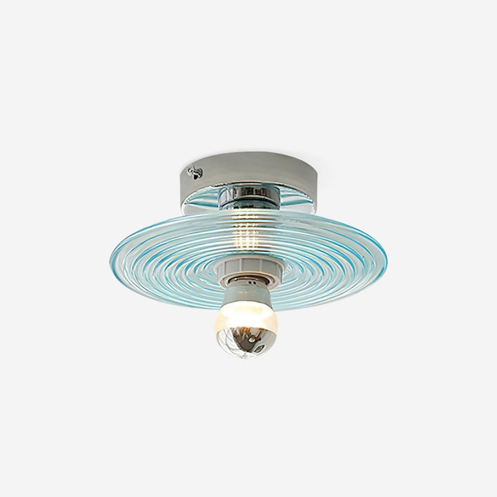 Curios Plafonnier Ondulation Verre Chrome Moderne - Neutralighting