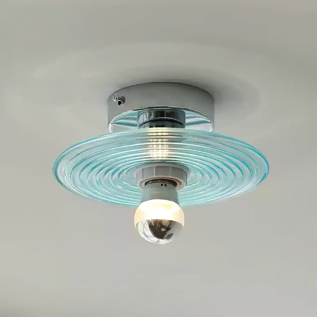 Curios Plafonnier Ondulation Verre Chrome Moderne - Neutralighting
