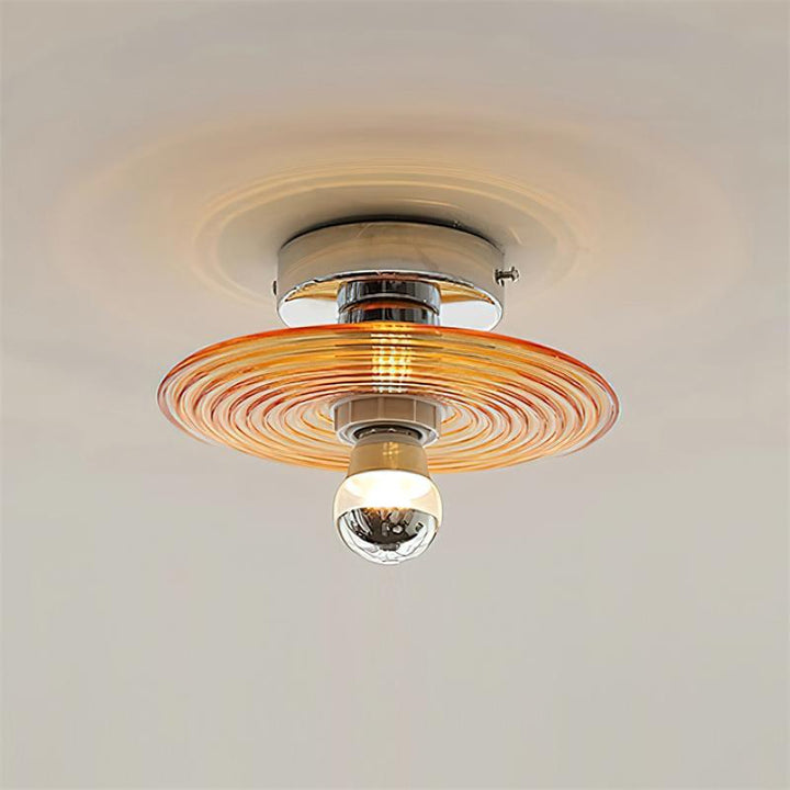 Curios Lumière de Plafond Spirale en verre Avec Base en Chrome - Neutralighting