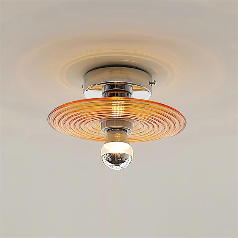 Curios Plafonnier Ondulation Verre Chrome Moderne - Neutralighting