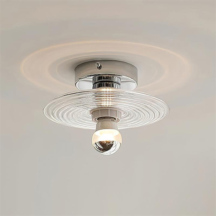 Curios Lumière de Plafond Spirale en verre Avec Base en Chrome - Neutralighting