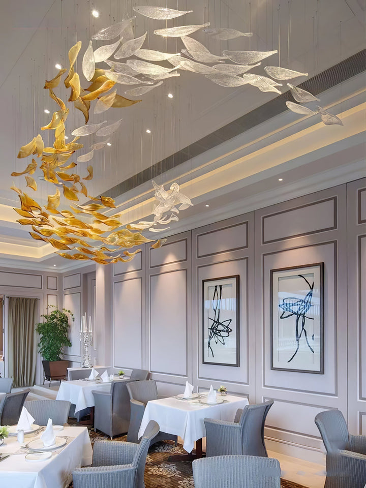 Vamararae Feuille Verre Cascade Lustre - Neutralighting