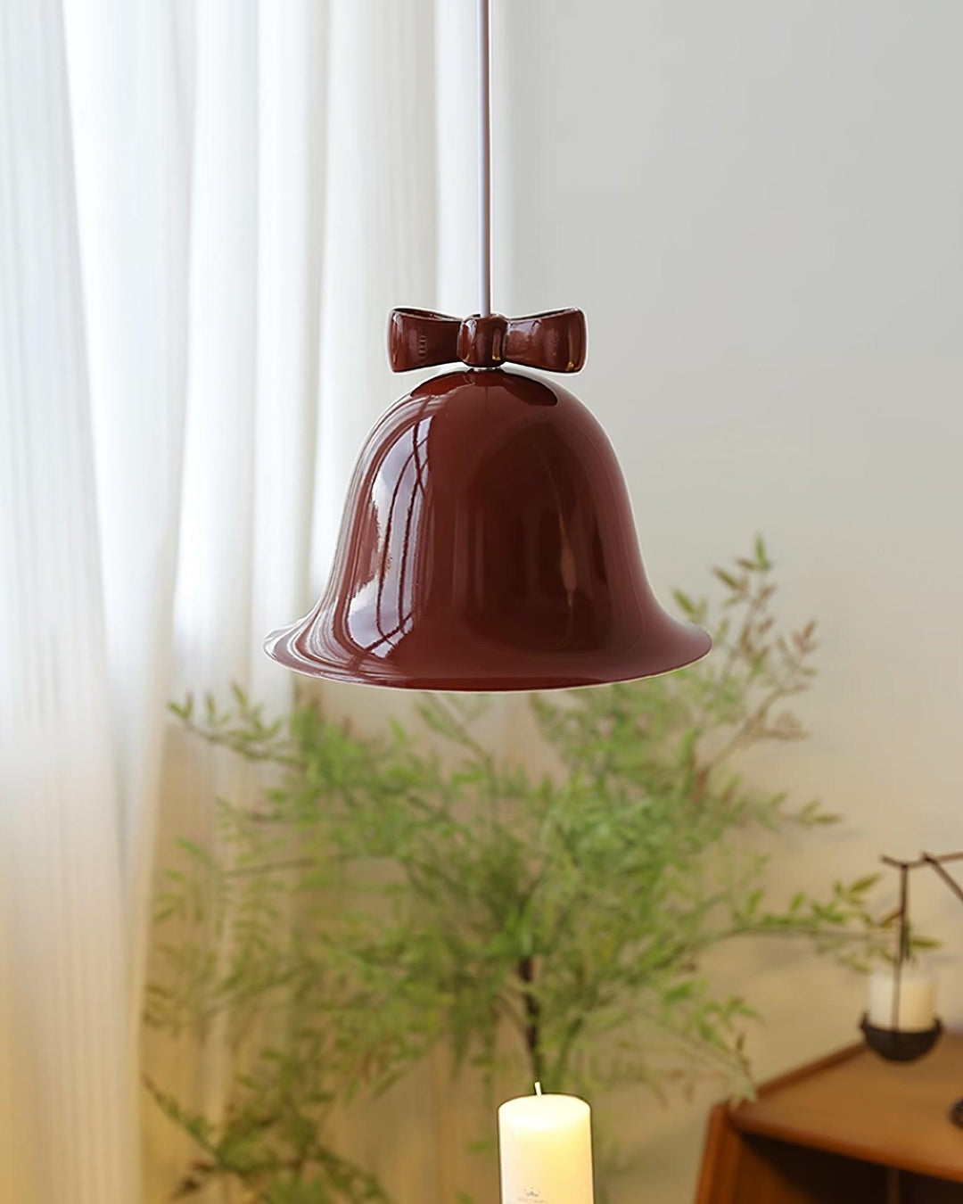 Cloches Mignonnes Lampe Suspendue en Verre avec Nœud Délicat - Neutralighting