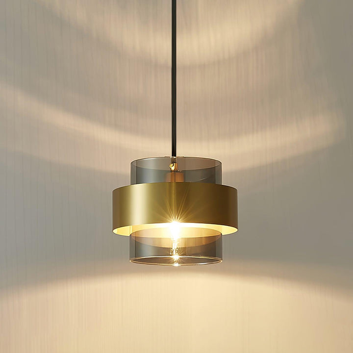 Solara Suspension en Laiton Cylindre Verre Contemporain - Neutralighting