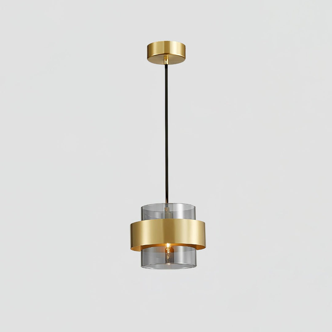 Solara Suspension en Laiton Cylindre Verre Contemporain - Neutralighting