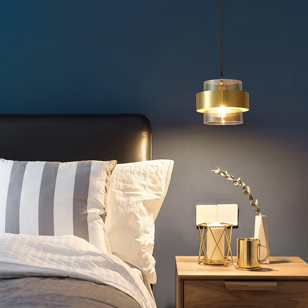 Solara Suspension en Laiton Cylindre Verre Contemporain - Neutralighting