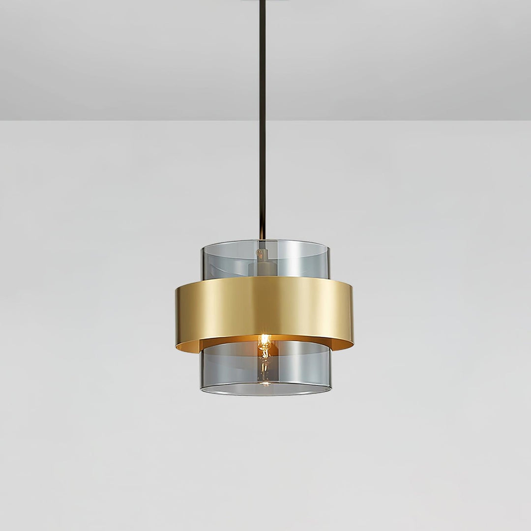 Solara Suspension en Laiton Cylindre Verre Contemporain - Neutralighting