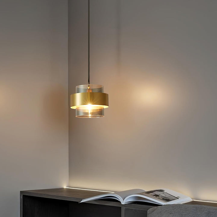 Solara Suspension en Laiton Cylindre Verre Contemporain - Neutralighting