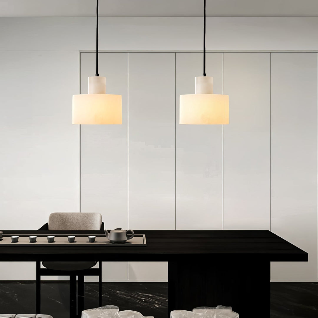 Alabaster Suspension Double Cylindrique - Neutralighting