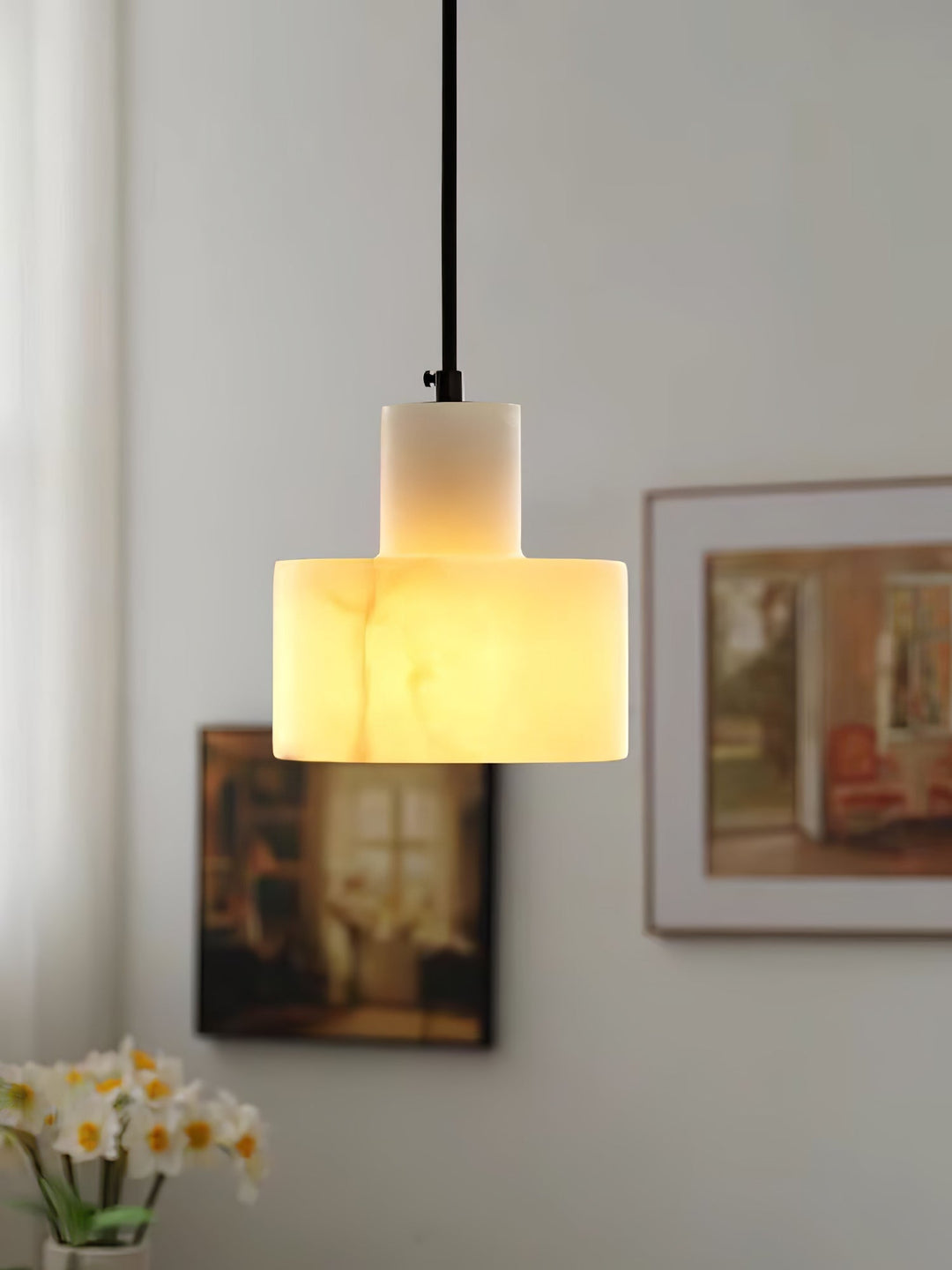 Alabaster Suspension Double Cylindrique - Neutralighting