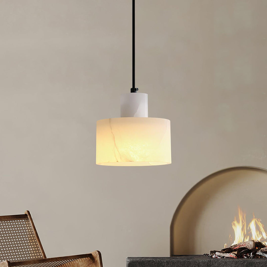 Alabaster Suspension Double Cylindrique - Neutralighting