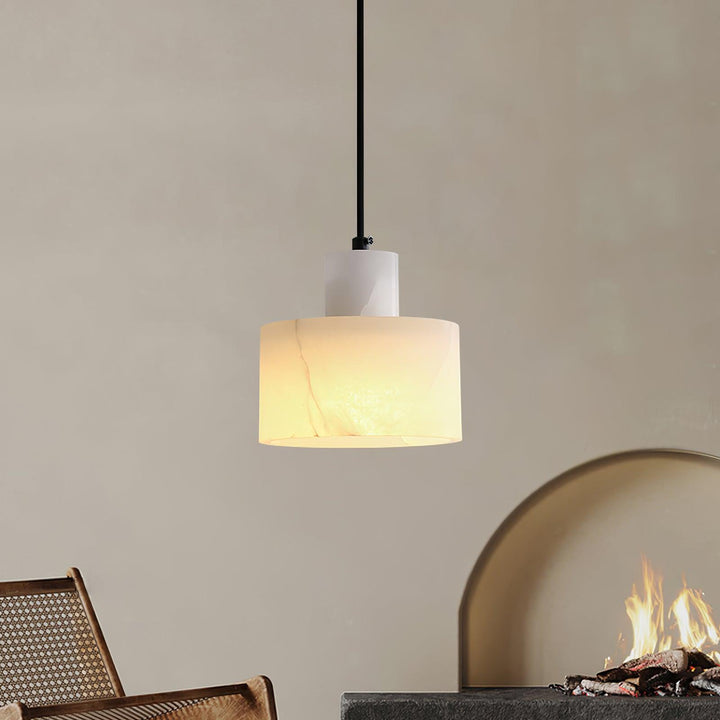 Alabaster Suspension Double Cylindrique - Neutralighting