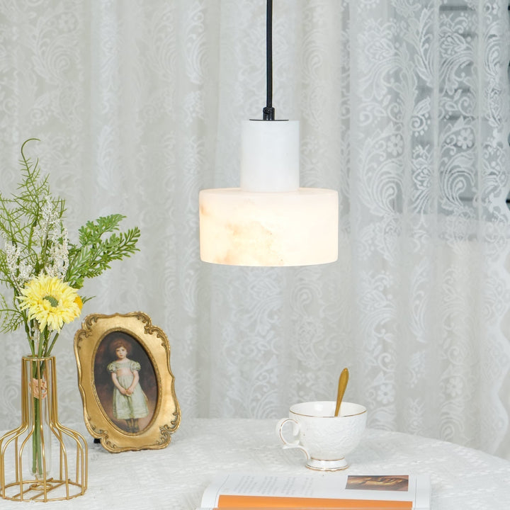 Alabaster Suspension Double Cylindrique - Neutralighting