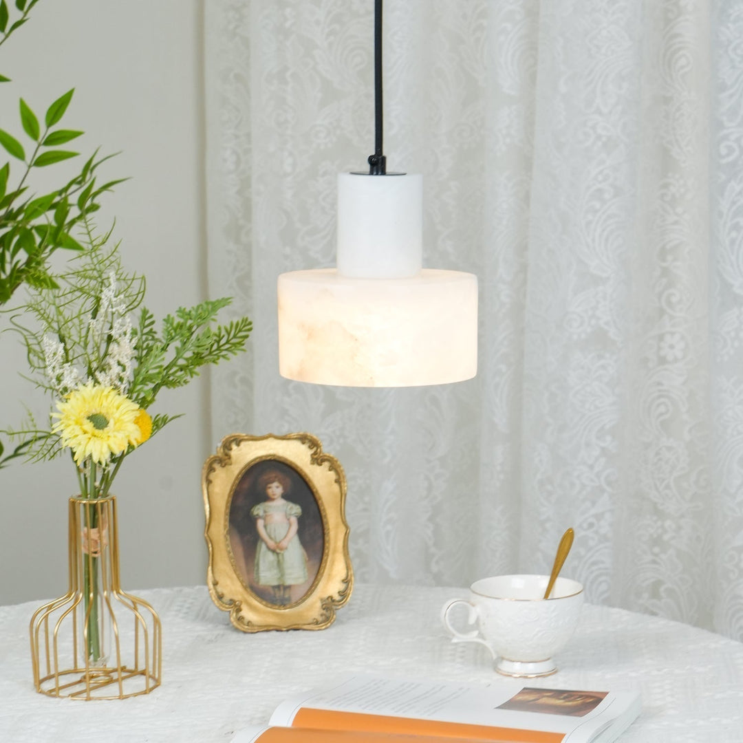 Alabaster Suspension Double Cylindrique - Neutralighting