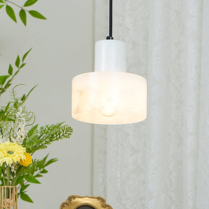 Alabaster Suspension Double Cylindrique - Neutralighting
