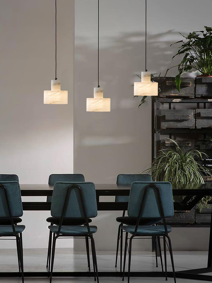 Alabaster Suspension Double Cylindrique - Neutralighting