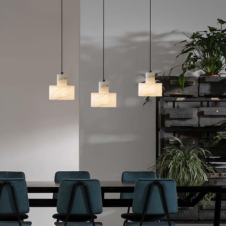 Alabaster Suspension Double Cylindrique - Neutralighting