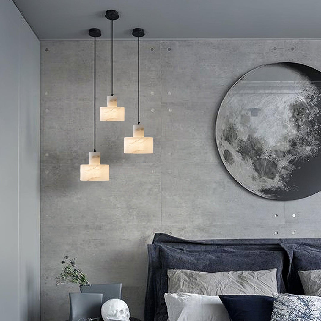 Alabaster Suspension Double Cylindrique - Neutralighting