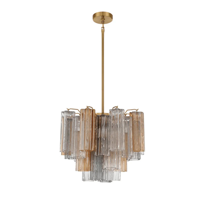 Lustra Lustre en Tube de Verre Superposé Ambre