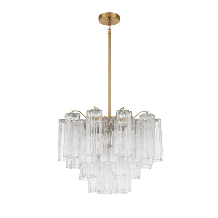 Lustra Lustre en Tube de Verre Superposé Ambre