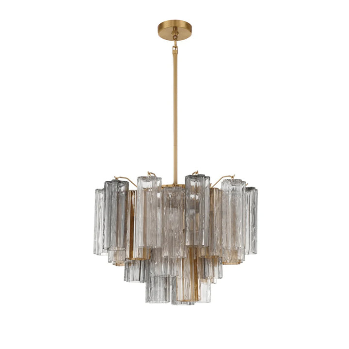 Lustra Lustre en Tube de Verre Superposé Ambre