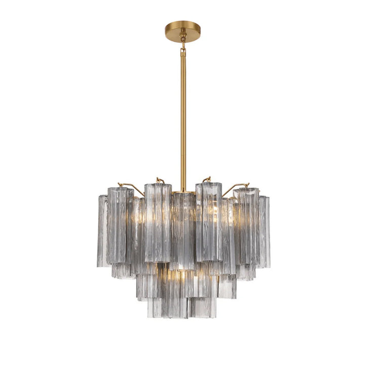 Lustra Lustre en Tube de Verre Superposé Ambre