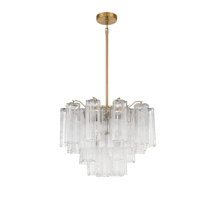 Lustra Lustre en Tube de Verre Superposé Ambre