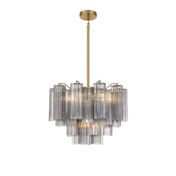 Lustra Lustre en Tube de Verre Superposé Ambre