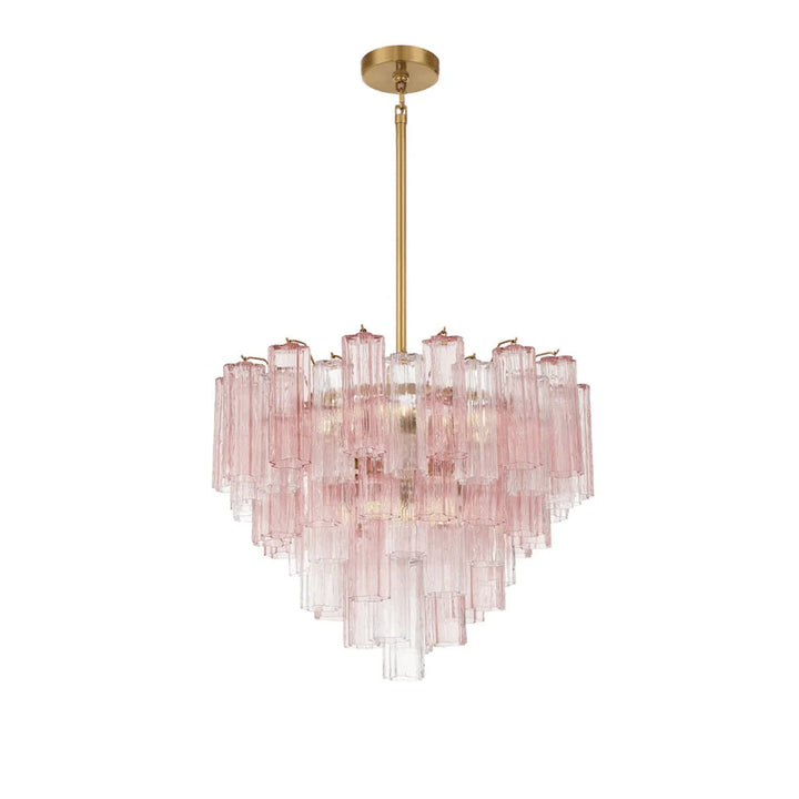 Lustra Lustre en Tube de Verre Superposé Ambre