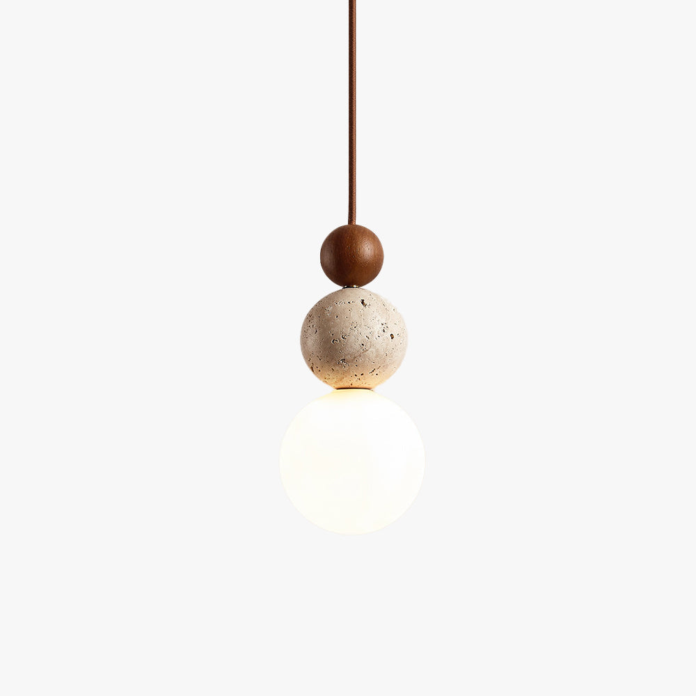 Juvio Lampe Suspension Boule en Travertin Docos