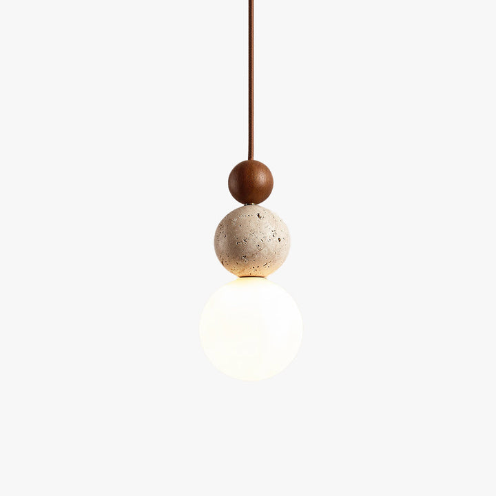 Juvio Lampe Suspension Boule en Travertin Docos
