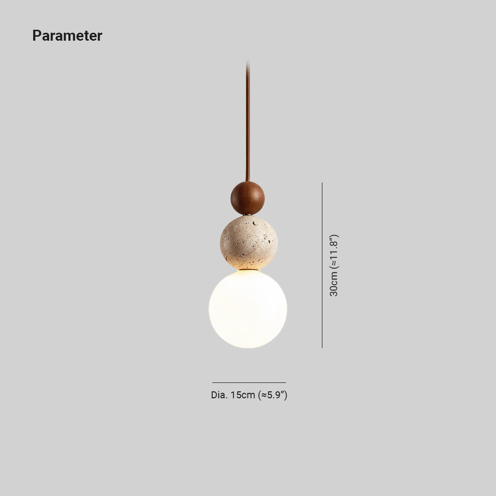 Juvio Lampe Suspension Boule en Travertin Docos