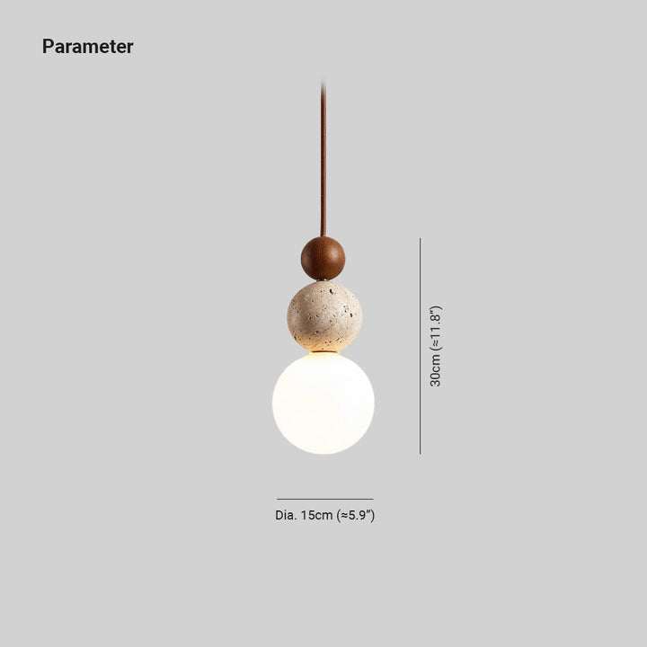 Juvio Lampe Suspension Boule en Travertin Docos