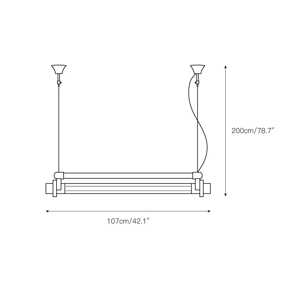 Ciel Lampe Pendante Métal Tube Et Acrylique Industrielle - Neutralighting