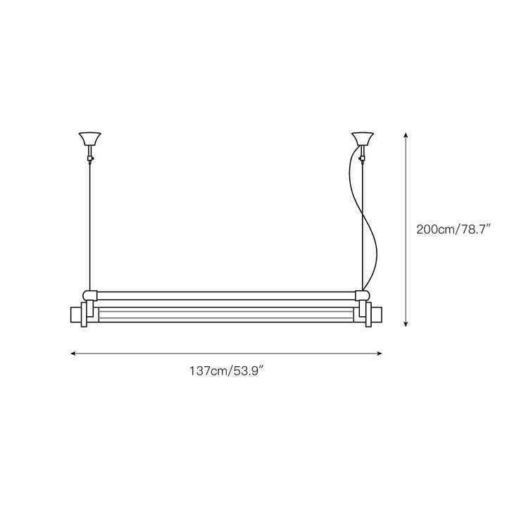 Ciel Lampe Pendante Métal Tube Et Acrylique Industrielle - Neutralighting