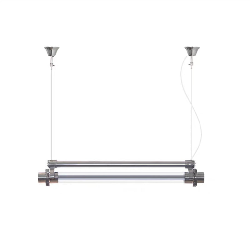 Ciel Lampe Pendante Métal Tube Et Acrylique Industrielle - Neutralighting