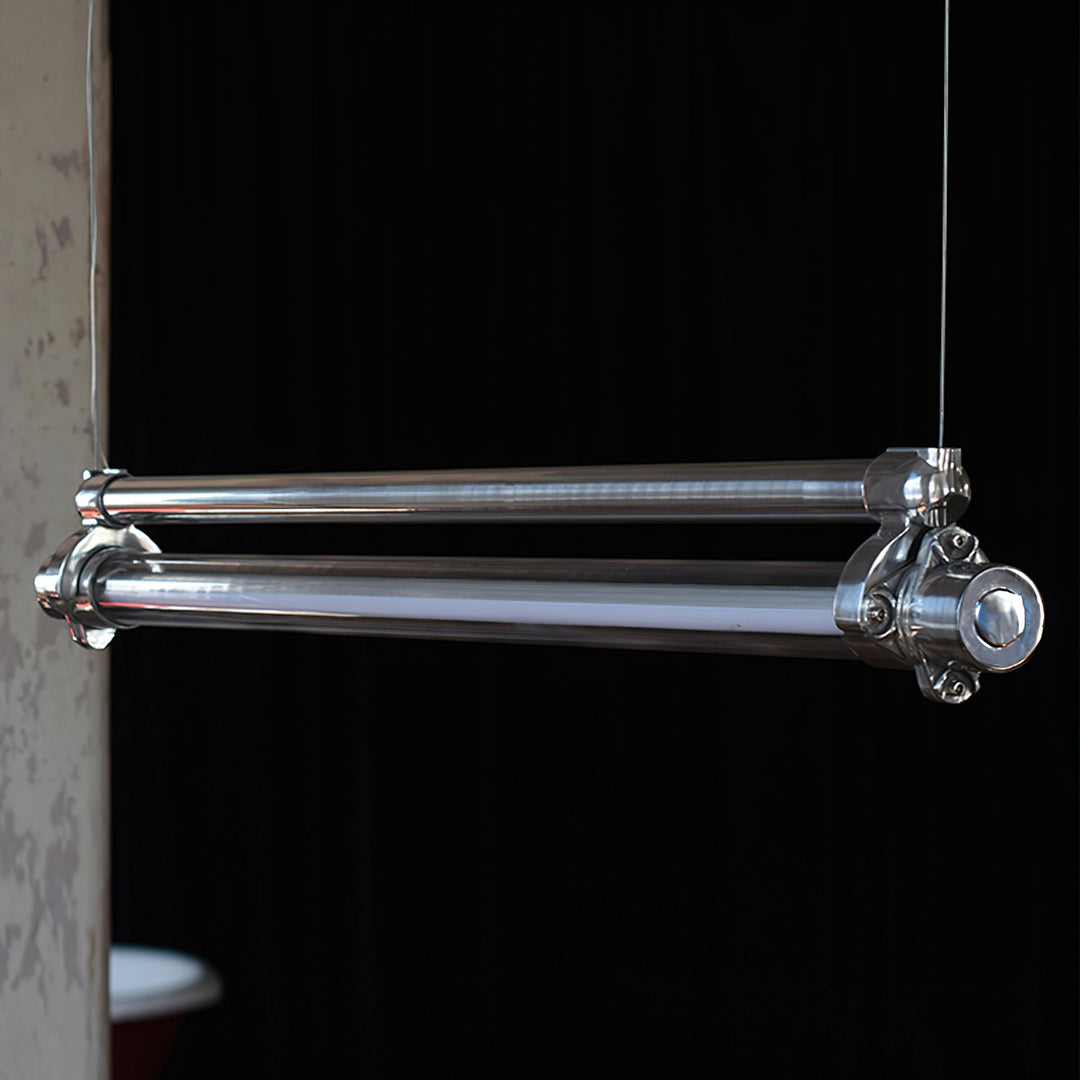 Ciel Lampe Pendante Métal Tube Et Acrylique Industrielle - Neutralighting