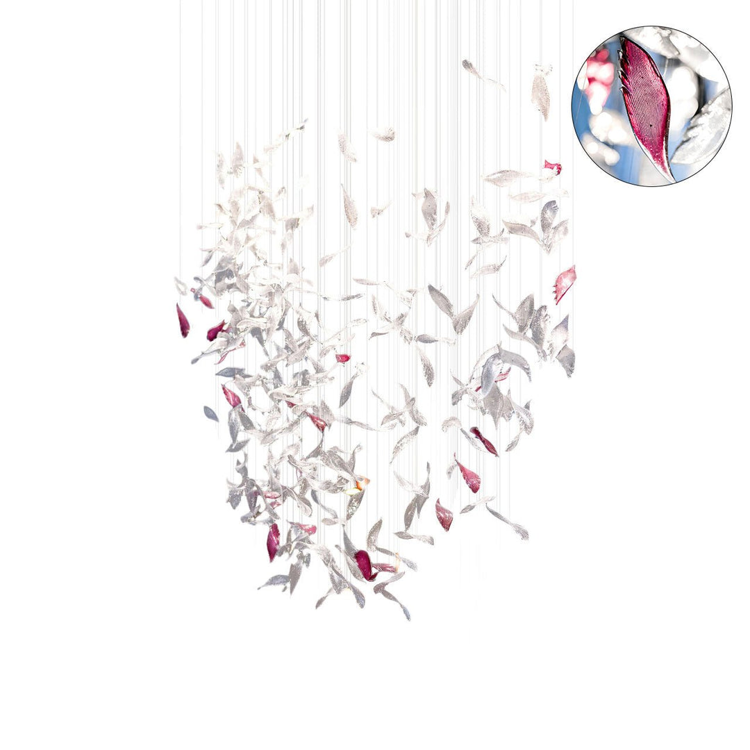 Zathaara Verre Plume Forme Lustre - Neutralighting