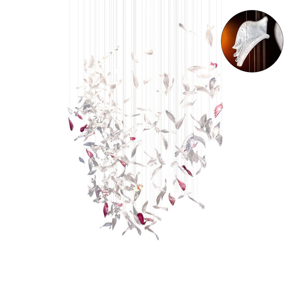 Zathaara Verre Plume Forme Lustre - Neutralighting