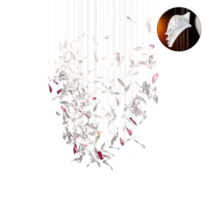 Zathaara Verre Plume Forme Lustre - Neutralighting