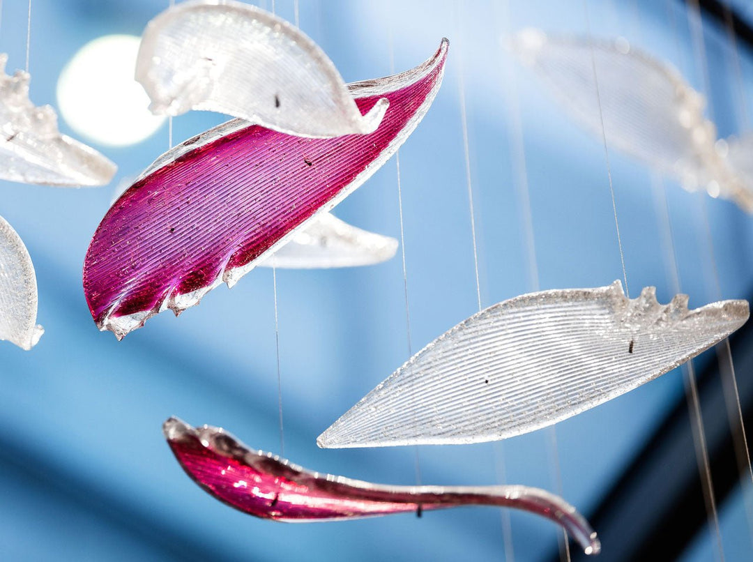 Zathaara Verre Plume Forme Lustre - Neutralighting